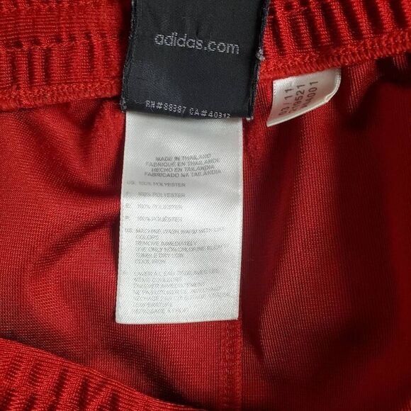 Adidas Men’s XL Red 3-Stripes Athletic Shorts Polyester Activewear - Picture 6 of 7